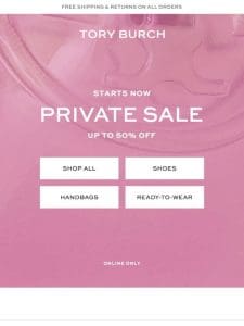 PRIVATE SALE is now live