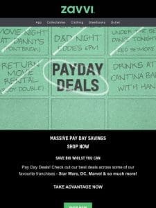 Payday Deals! Huge savings just landed…