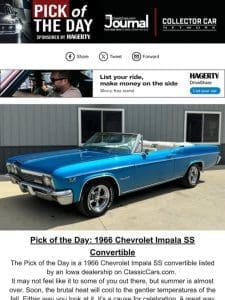 Pick of the Day: 1966 Chevrolet Impala SS Convertible