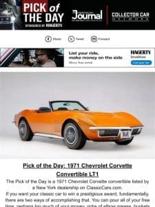 Pick of the Day: 1971 Chevrolet Corvette Convertible LT1