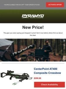 ?? Price drop! The CenterPoint AT400 Composite Crossbow is now at a lower price… ??