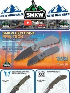 ProTech SMKW Exclusive Smoky Grey Runt 5 & Strider and New From Jack Wolf Knives