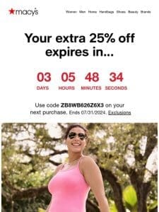 Psst…extra 25% off just for you!