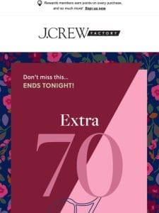 SALE EXTENDED: Extra 70% off clearance (new styles added!)