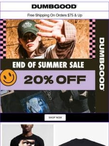 SALE ON: 20% Off End of Summer Sale!