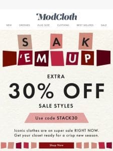 SALE ON SALE   Extra 30% OFF