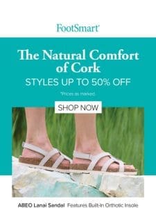 SAVE on the Natural Comfort of Cork