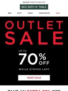 SELLING FAST! ?? Up to 70% off Outlet， while stocks last