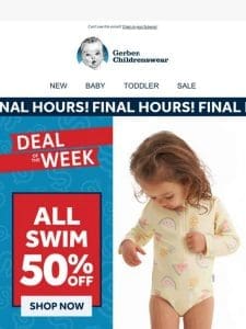 ?? Save 50% Off Baby & Toddler Swimwear