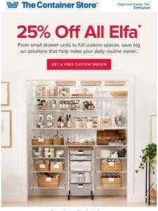 Save BIG on All Elfa!