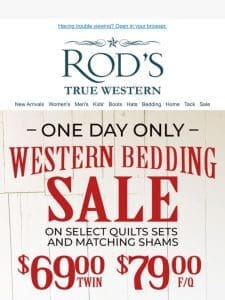 Select Western Bedding as Low as $69!