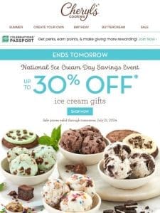 Serve up smiles with Cheryl’s ice cream – up to 30% off!