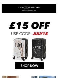 Suitcases from ￡84 – Use Code: JULY15