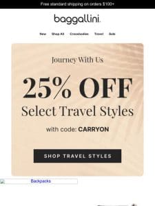 Summer Friday ?? 25% off Select Travel Styles