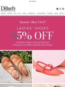 Summer Sale: 65% Off Ladies’ Shoes