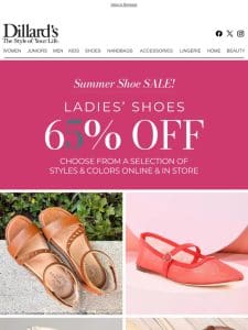 Summer Shoe Sale: 65% Off Ladies’ Shoes