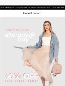 Surprise! VIP Early Access to AfterPay ??