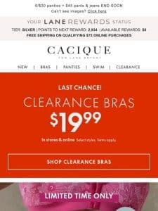 TIME’S UP! $19.99 clearance bras are saying goodbye ??