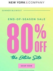 The End-Of-Season Sale is HERE!