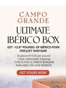 The cheapest way to try Ibérico “The Wagyu of Pork” extended for one more day!