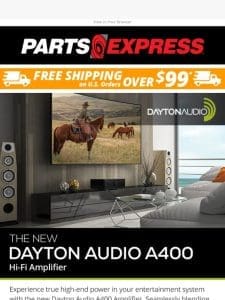 The new Dayton Audio A400 Amplifier