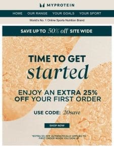 The time is NOW ? Extra 25% OFF your first order