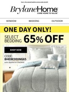 Today Only: Save 65% on Select Bedding