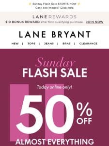 Today only! 50% OFF almost everything (even bras!)