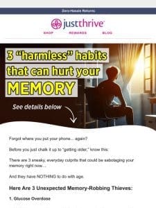 Top 3 habits that hurt your memory