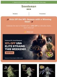 Touchdown Deal: Score 10% OFF USA Elite Strains for NFL kickoff