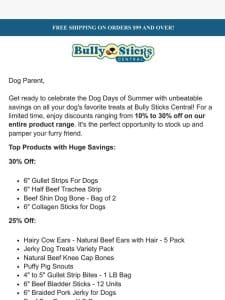 Unleash Summer Savings: Up to 30% Off Dog Treats!