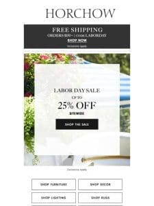 Up to 25% off sitewide + free shipping