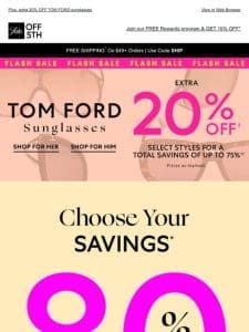 Up to 80% OFF! Choose your savings