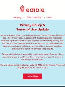 We Are Updating Our Privacy Policy and Terms of Use