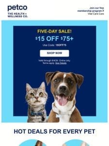 Whoa! $15 OFF $75+ online