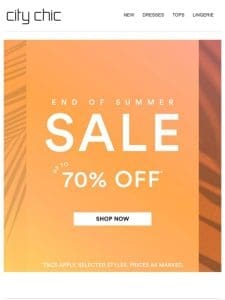 Wild Weekend: Up to 70% Off* End of Summer SALE