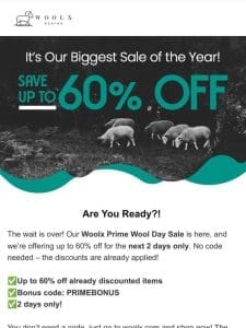 Woolx Prime Wool Day Sale Starts NOW! ??