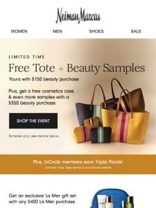 Your Beauty Gifts: Free tote + beauty samples