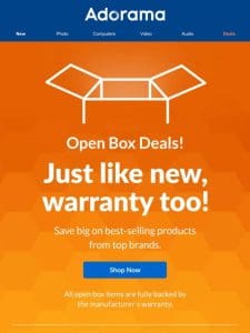 Your Chance for Big Savings: Open Box Deals Inside!