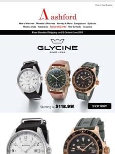 Your Next Signature Watch: Glycine from $118.99!