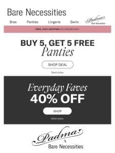 You’re In Luck: Buy 5 Panties， Get 5 Free!