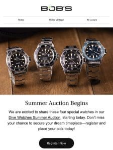 You’re Invited: Dive Watches Summer Auction is LIVE!