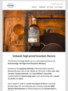 ️ Sip on high-proof Bourbon Heritage with Breckenridge 105